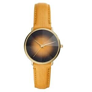 Fossil ES4728 Galaxy Leather Mustard Color Golden watch